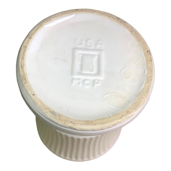 VTG 1960’s McCoy MCP USA White Wedding Pedestal Planter Flower Pot Vase Decor - Picture 10 of 12